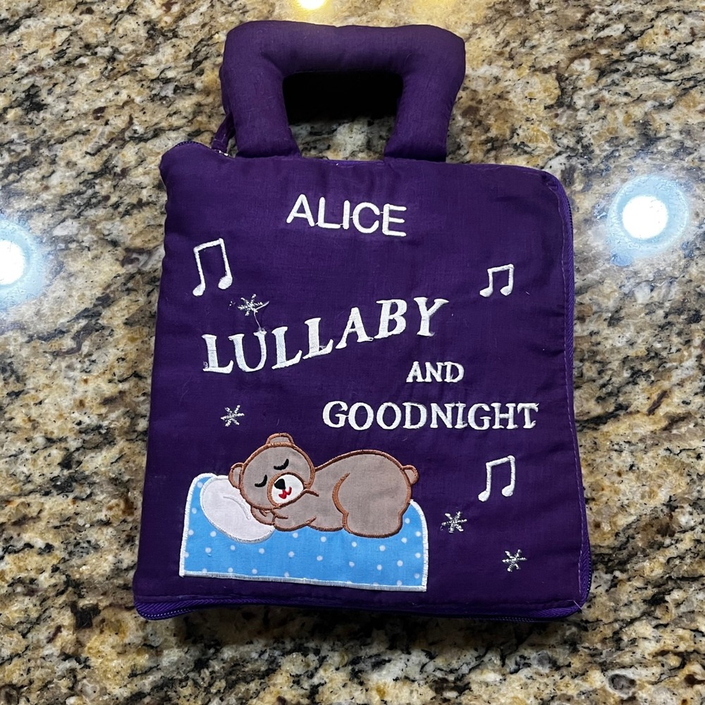 Vintage 1991 Pockets of Learning Lullaby and Goodnight Soft Activity Book Purple